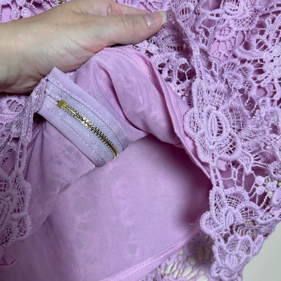 Pink Nanette Lepore Lace Shell Size L EUC - Picture 5 of 6